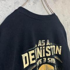 ギルダン 古着 アメリカ輸入 バックプリント Tシャツ 半袖 黒色 XLサイズ