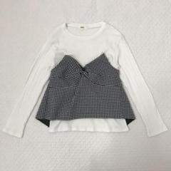 OZOC ビスチェ 重ね着風 カットソー ギンガムチェック