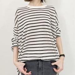 アパルトモン ボーダーシアーニット Border Sheer Knit 白