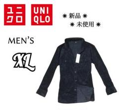 新品メンズXL◇UNIQLO◇長袖コーデュロイワークシャツ NAVY