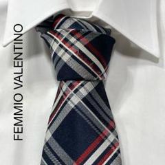 TG2496 FEMMIO VALENTINO ひし形 チェック ポリ ネクタイ