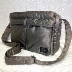 ⭐極美品⭐PORTER　タンカー　2層式　ショルダーバッグ　L　シルバーグレイ PORTER ポーター タンカー ショルダーバッグ L 廃盤 シルバー