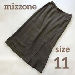 mizzone ミズワン ロングタイトスカート 11号 ブラウン 大きいサイズ