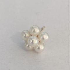 K18 淡水真珠 花 ピアス 片耳用