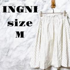 【ヴィンテージ】INGNI ホワイトストライプ フレアスカート レディース【M】