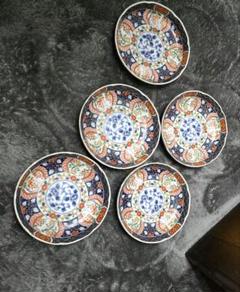 陶器の平皿 5枚セット第一陶器 第壱陶器 花鳥 豪華絢爛 中皿 銘々皿　九谷焼 陶器の平皿 5枚セット第一陶器 第壱陶器 花鳥 豪華絢爛 中皿