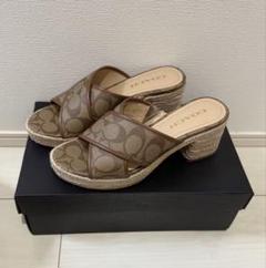 COACH コーチ クロスストラップ シグネチャーサンダル エスパ