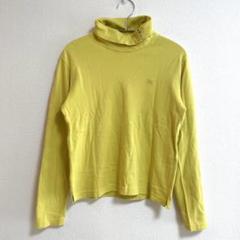 バーバリーゴルフ タートルネック ニット 長袖 Tシャツ M ノバチェック 黄色
