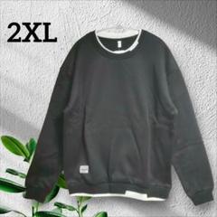 ⭐匿名配送⭐メンズクルーネック トレーナー 長袖 プルオーバー 2XL
