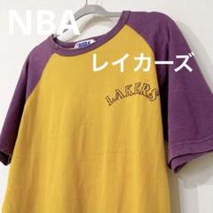 90s NBA ロサンゼルス レイカーズ フェード ラグランT 刺繍 プリント