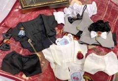 20cm完売レア限定可愛い貴族タキシード着せ替えぬいぐるみ服♪ 全白セット 20cm完売レア限定可愛い貴族タキシード着せ替えぬいぐるみ服