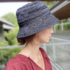 新品 marihoja Twist Raffia Bucket Hat ブラック
