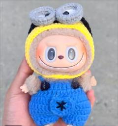 新品　Labubu 洋服 ハンドメイド ミニオンズ風 一点物　着ぐるみ　手編み