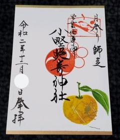 小野照崎神社 12月 月参り 限定御朱印 柚子