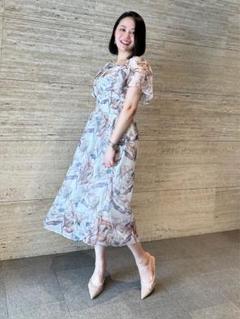 CINEMATIQ ピオニーワンピース シースルー 花柄 水彩 元鈴木さん CINEMATIQ ピオニーワンピース 元鈴木さん ピンナップ