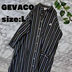 GEVACO ストライプ ロングシャツワンピース L