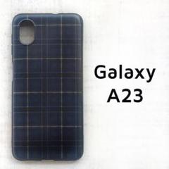 Galaxy A23 5G ブルー チェック カバー