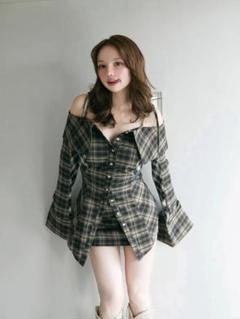 andmary Chloe check set up Mサイズ 新品未使用 andmary Chloe check set up Mサイズ 新品未使用