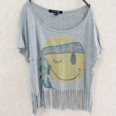 Forever 21 スマイリーフェイス Tシャツ Sサイズ グレー