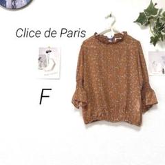9551 Clice de Paris 花柄プリーツブラウス F 総柄