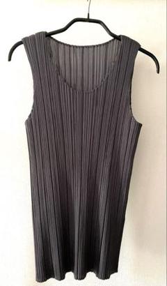 プリーツプリーズ イッセイミヤケ タンクトップ ノースリーブ フリンジデザイン 美品 15ss プリーツプリーズ PLEATS PLEASE イッセイミヤケ