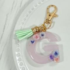 [在庫処分] レジン作品 イニシャル ドライフラワー S-7