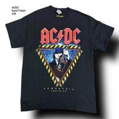 超激レアACDCバンドTシャツy2kフォトプリントブラックフェードメンズ