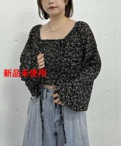 花柄アソート楊柳ブラウスアンサンブルBLACKのサムネイル
