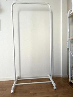 ホワイト ハンガーラック キャスター付き