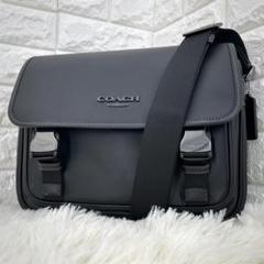 ⭐️未使用級⭐️ コーチ ショルダーバッグ メッセンジャー 黒 レザー ビジネス 新品・未使用】黒 COACH コーチ ブラック レザー ショルダー