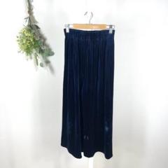 T0984 コーデュロイパンツ　ネイビー　M L ウエストゴム　フレア　セール