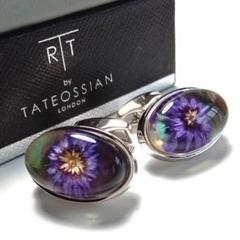 tac105 タテオシアン×自遊花人コラボ 水引カフス シルバー×パープル 紫 tac105 タテオシアン×自遊花人コラボ 水引カフス シルバー