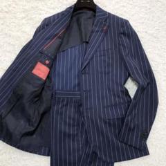 極美品　ISAIA　イザイア　ストライプ　スーツ　４８ ISAIA(イザイア) / スーツ/48/ウール/GRY/ストライプ | 古着の