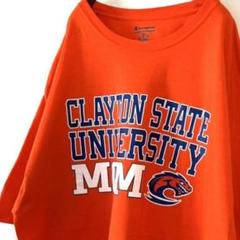 チャンピオン クレイトン ステート 大学 マム Tシャツ 2XL オレンジ古着