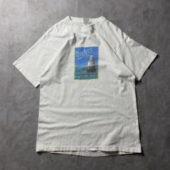 【入手困難】90s USA製 アート 灯台 Tシャツ シングルステッチ ホワイト