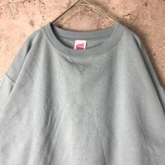A2373古着　スウェット　くすみブルー　無地　ヘインズ　90s Y2Kのサムネイル