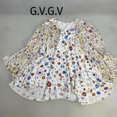 【G.V.G.V】チュニック トップス 日本製 総柄 花柄 スキッパー シアー