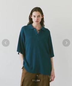 【soerte】マルチカラージャガードニットポロ サイズ2 ベージュ MULTI COLLAR JACQUARD KNIT POLO/マルチカラージャガード