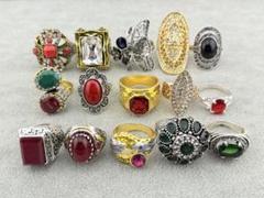ヴィンテージ 昭和レトロ 指輪 58個 まとめ売り Yahoo!オークション - B378 昭和レトロ 色ガラス リング 指輪