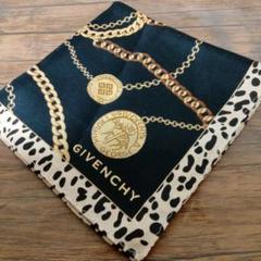 GIVENCHY ジバンシー ネックレス チェーン ヒョウ柄 ハンカチ 黒 金のサムネイル