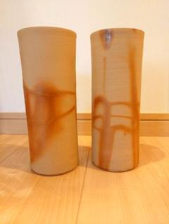 備前焼緋襷長い水差木村家逸品です❣️ Japan Pottery Net / 緋襷壷 B