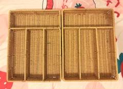 【2個セット】《洗える》PPラタン仕分け収納ケース　3coinsスリーコインズ