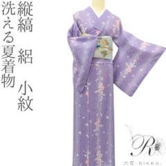 美品 洗える夏着物 誂えポリエステル 縦縞 絽 小紋 着物 A2649 美品 洗える夏着物 縦縞に撫子 絽 小紋 着物 A3209 - メルカリ