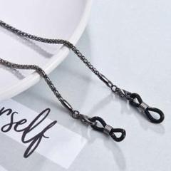 T.A.S ティーエーエス　 ブラックレザーシルバー メガネチェーン T.A.S ティーエーエス ブラックレザーシルバー メガネチェーン
