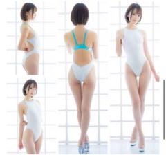 パルフェット レーシングスイムウェア ホワイト×ライトブルー L