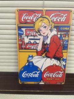 コカコーラ 赤 ブリキ看板 レトロ 新品 アンティーク
