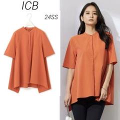 ICB ヴィンテージスパンブロード バンドカラーブラウス 24SS