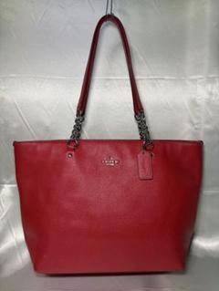 COACH レッド トートバッグ