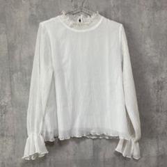 美品 Kutir クティール シアーハイネックブラウス ホワイト