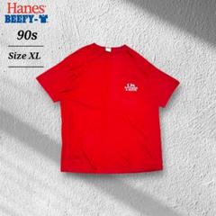 90s00sHanesヘインズBEEFY-Tメキシコ製ポケT企業ロゴTシャツXL